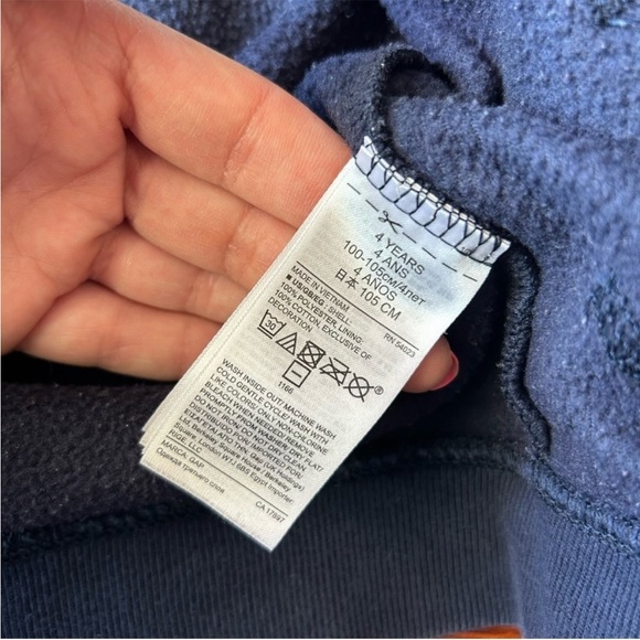 BabyGap Kids Fleece Set Full Zip Hoodie Jogger Sweatpants 4 Top 3 Pants Navy - Picture 4 of 11